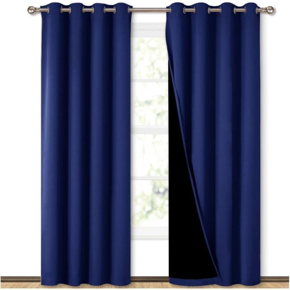 NICETOWN 100% Blackout Curtain Set, Thermal Insulated & Energy Efficiency Win...